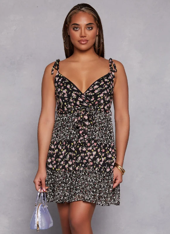 Floral Print Tiered Empire Waist Sundress