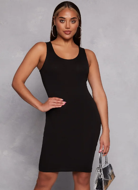 Scoop Neck Midi Tank Dress