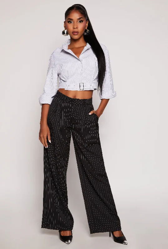 Madden Girl Pinstripe Wide Leg Pants