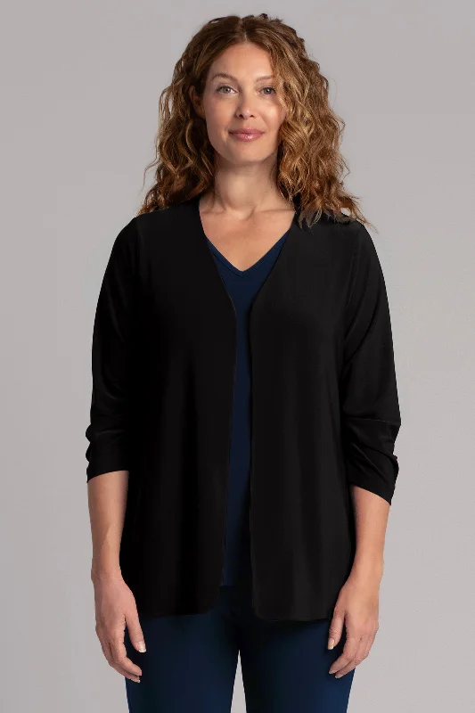 Classic Jacket with Pleated Sleeves | Black