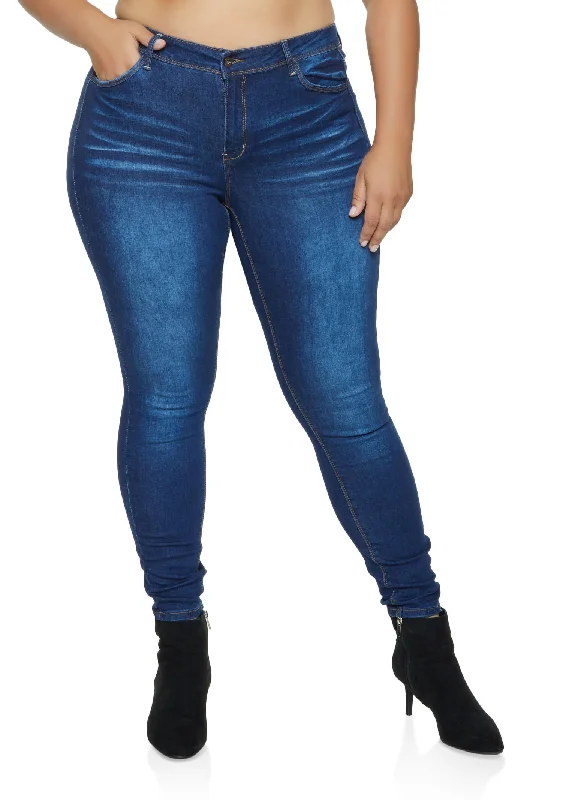 Plus Size WAX Push Up High Waist Jeans