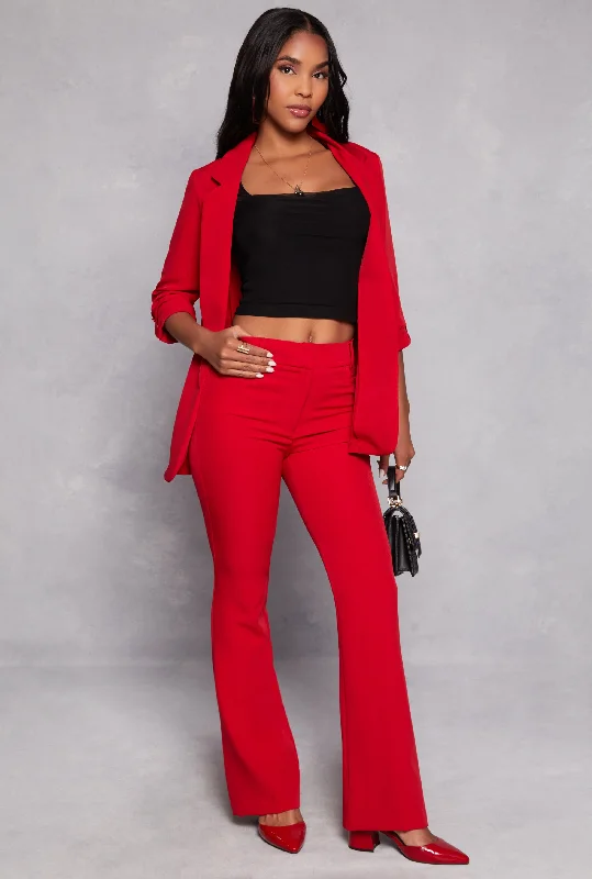 Crepe Knit Flare Dress Pants