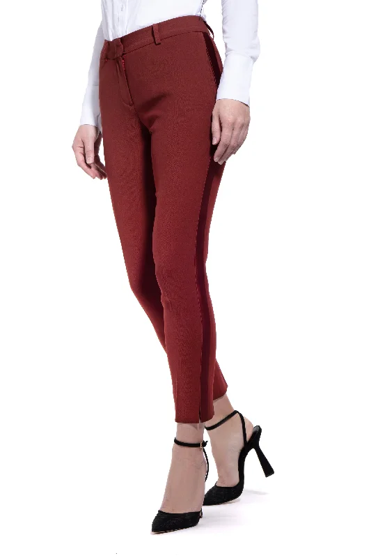 Burgundy Ultra Slim Fit Tuxedo Pants